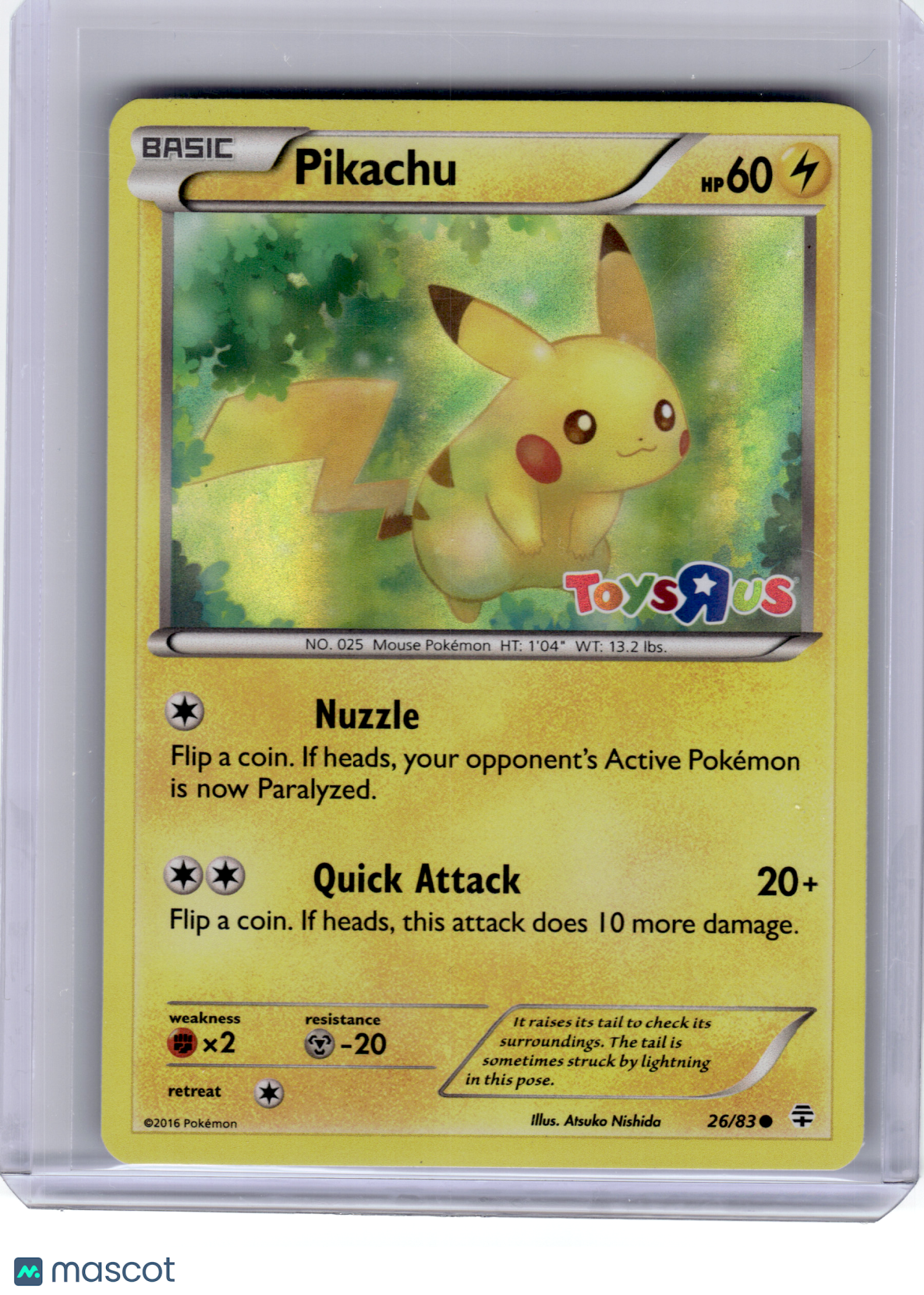2016 Pokemon—Pikachu #26 Miscellaneous Cards & Products—Rare Holo [MP]