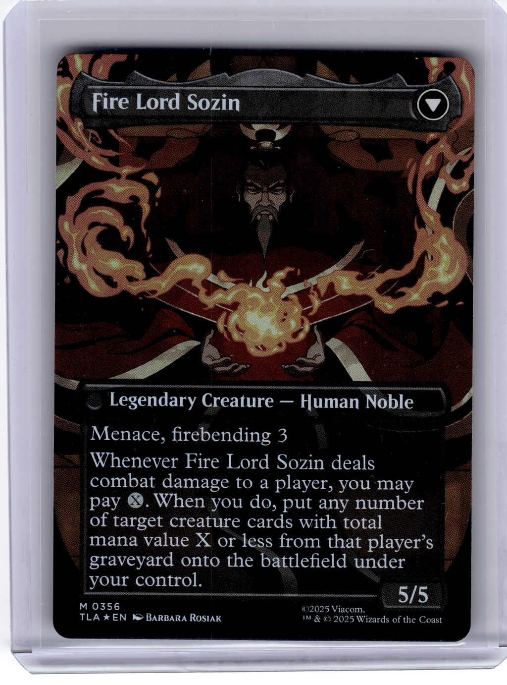 2025 Magic: The Gathering—Fire Lord Sozin #356 TLA—Mythic Foil (Boarderless)