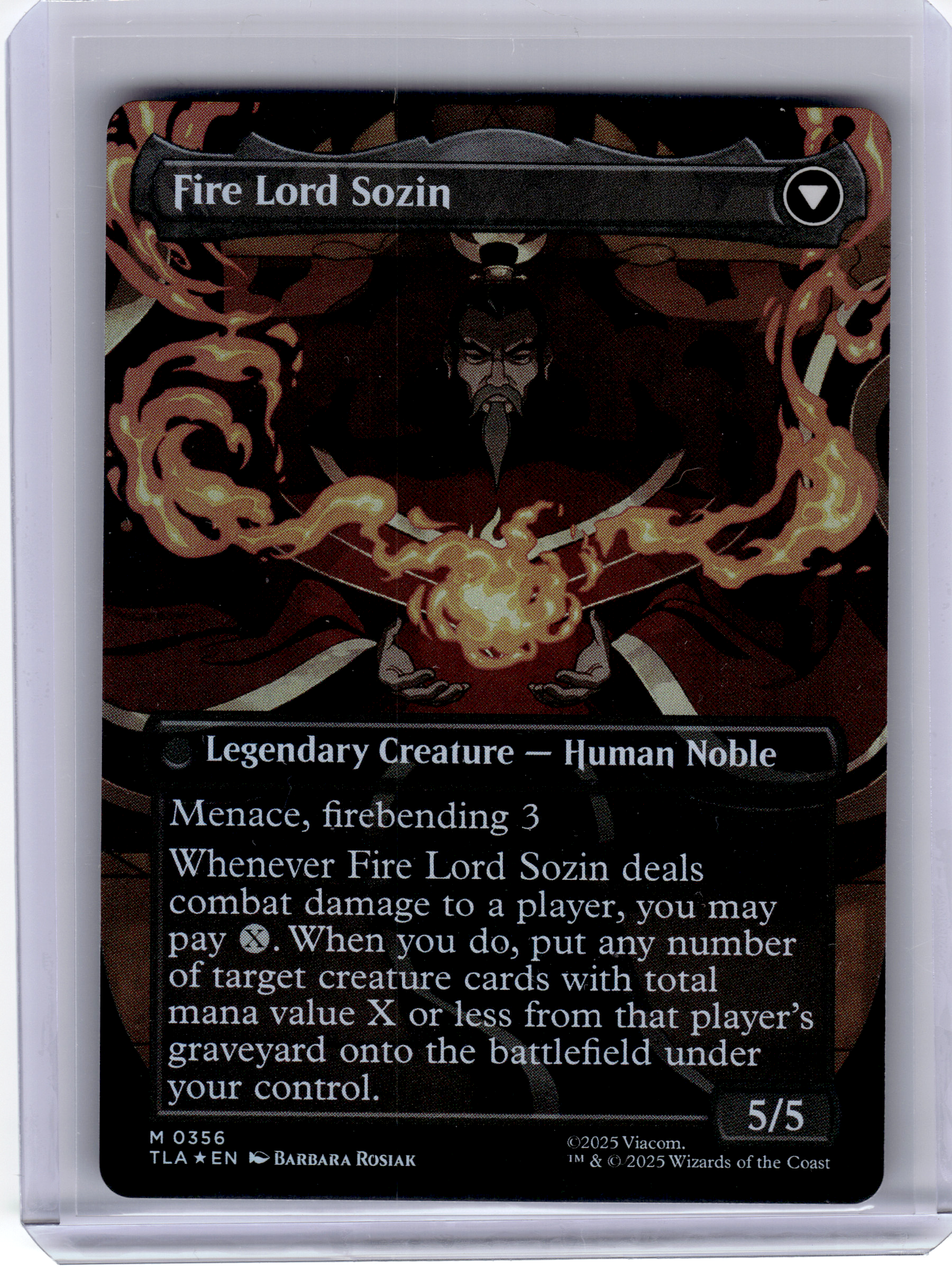 2025 Magic: The Gathering—Fire Lord Sozin #356 TLA—Mythic Foil (Boarderless)
