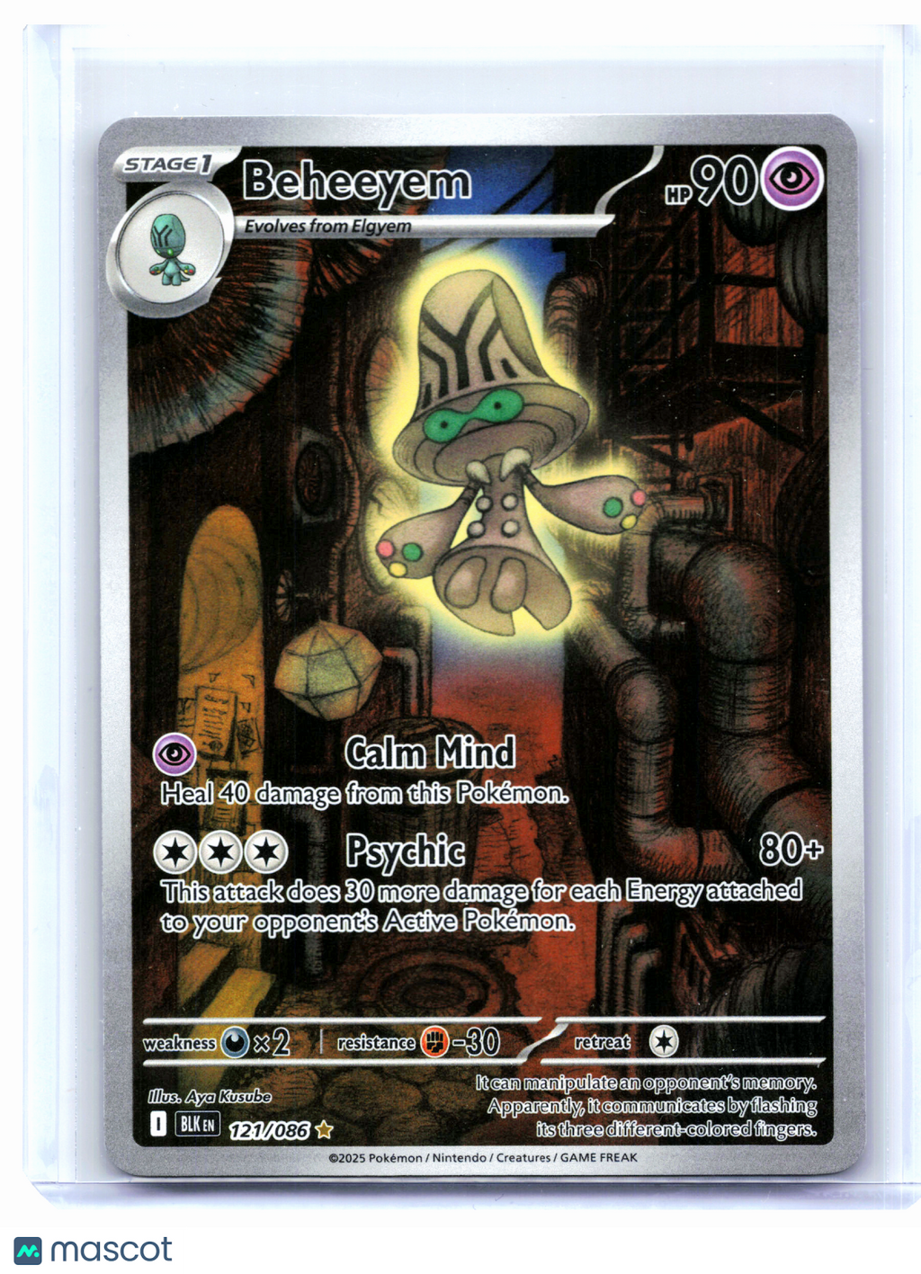 2025 Pokemon—Beheeyem #121/086 Black Bolt—Illustration Rare Holo [LP]