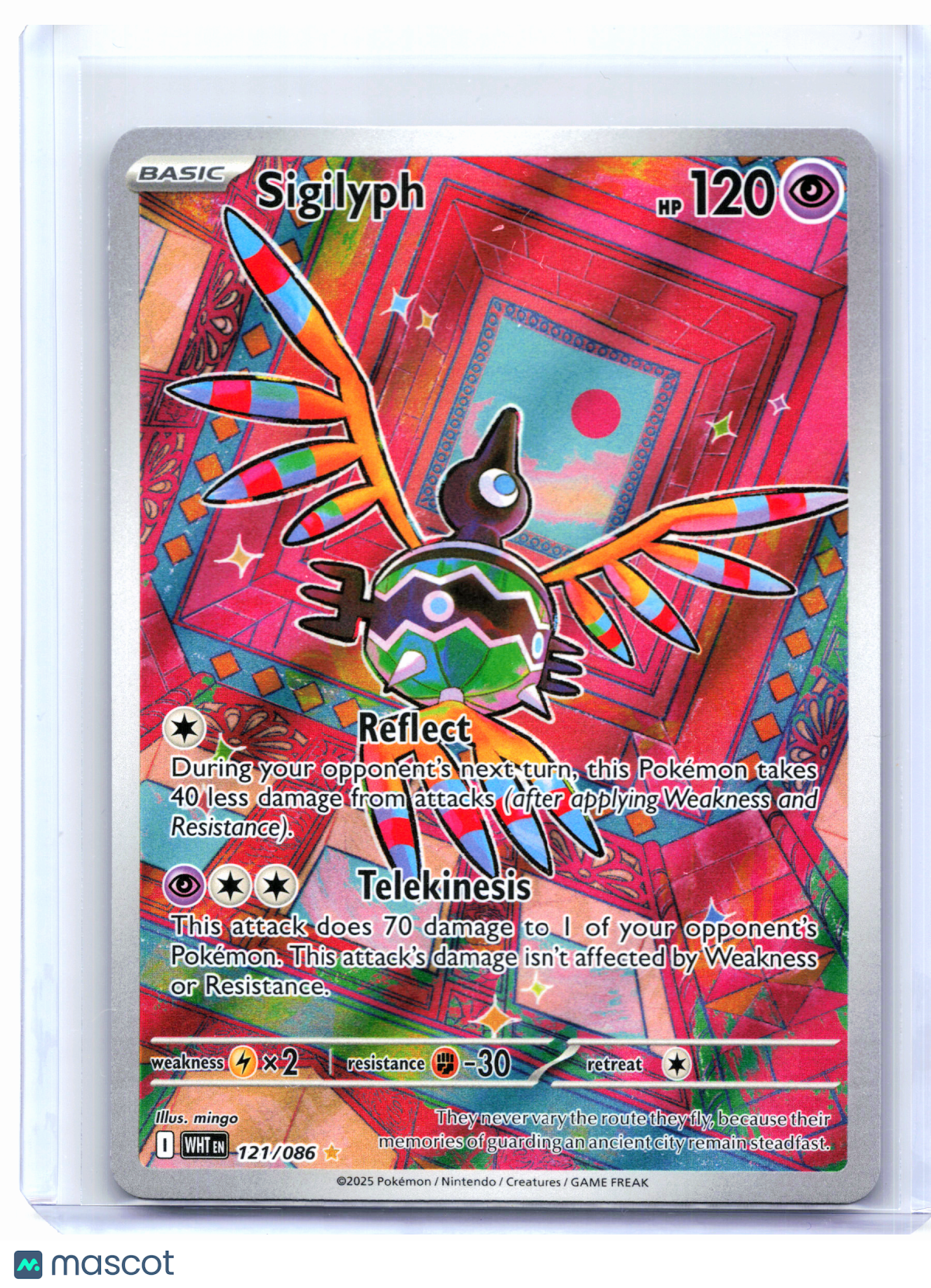 2025 Pokemon—Sigilyph #121/086 White Flare—Illustration Rare Holo [LP]