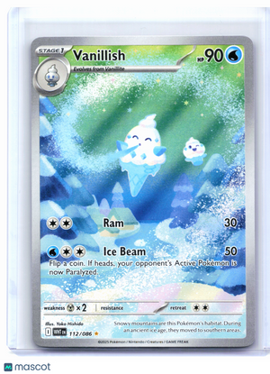 2025 Pokemon—Vanillish #112/086 White Flare—Illustration Rare Holo [LP]