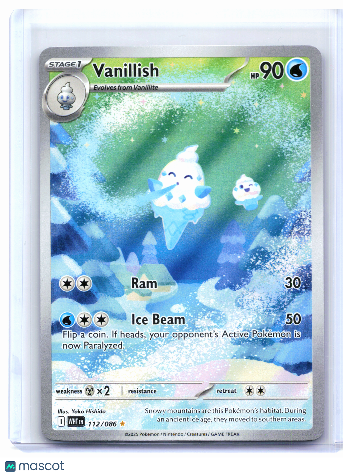 2025 Pokemon—Vanillish #112/086 White Flare—Illustration Rare Holo [LP]