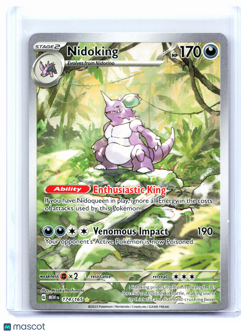 2023 Pokemon—Nidoking #174/165 Scarlet & Violet 151—Illustration Rare Holo [LP]