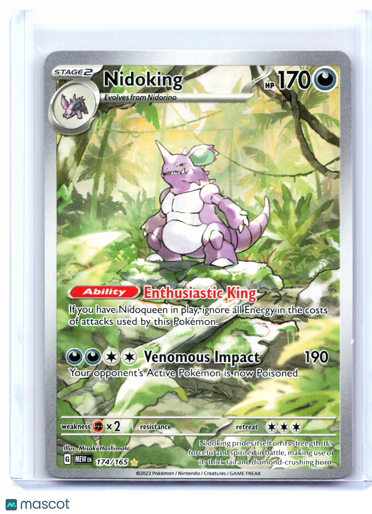 2023 Pokemon—Nidoking #174/165 Scarlet & Violet 151—Illustration Rare Holo [LP]