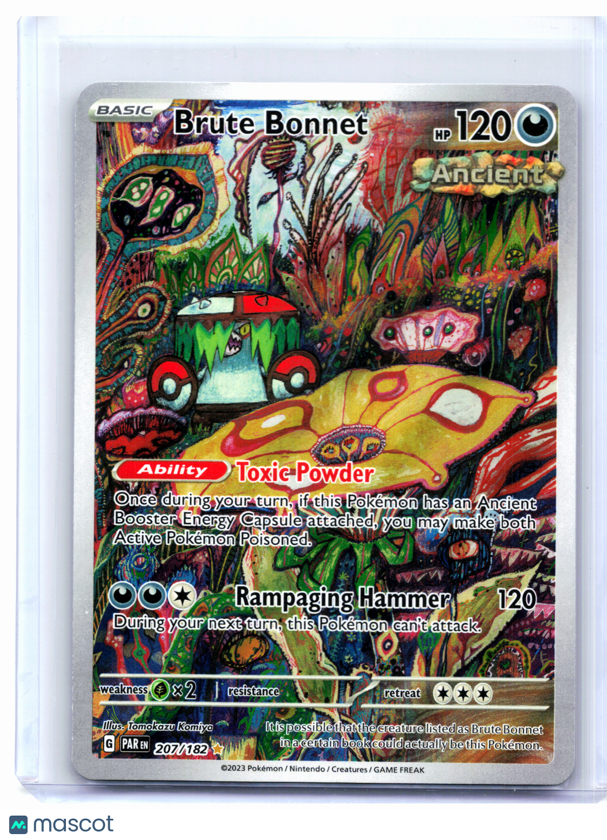 2023 Pokemon—Brute Bonnet #207/182 Paradox Rift—Illustration Rare Holo [LP]