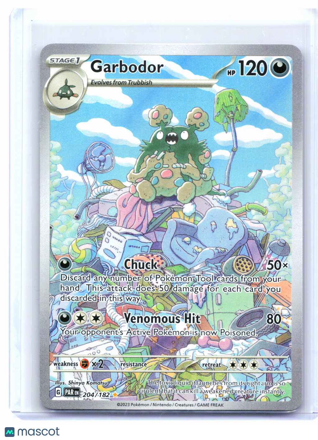 2023 Pokemon—Garbodor #204/182 Paradox Rift—Illustration Rare Holo [LP]