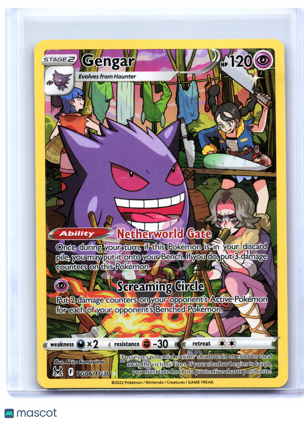 2022 Pokemon—Gengar #TG06/TG30 Lost Origin Trainer Gallery—Ultra Rare Holo [DMG]