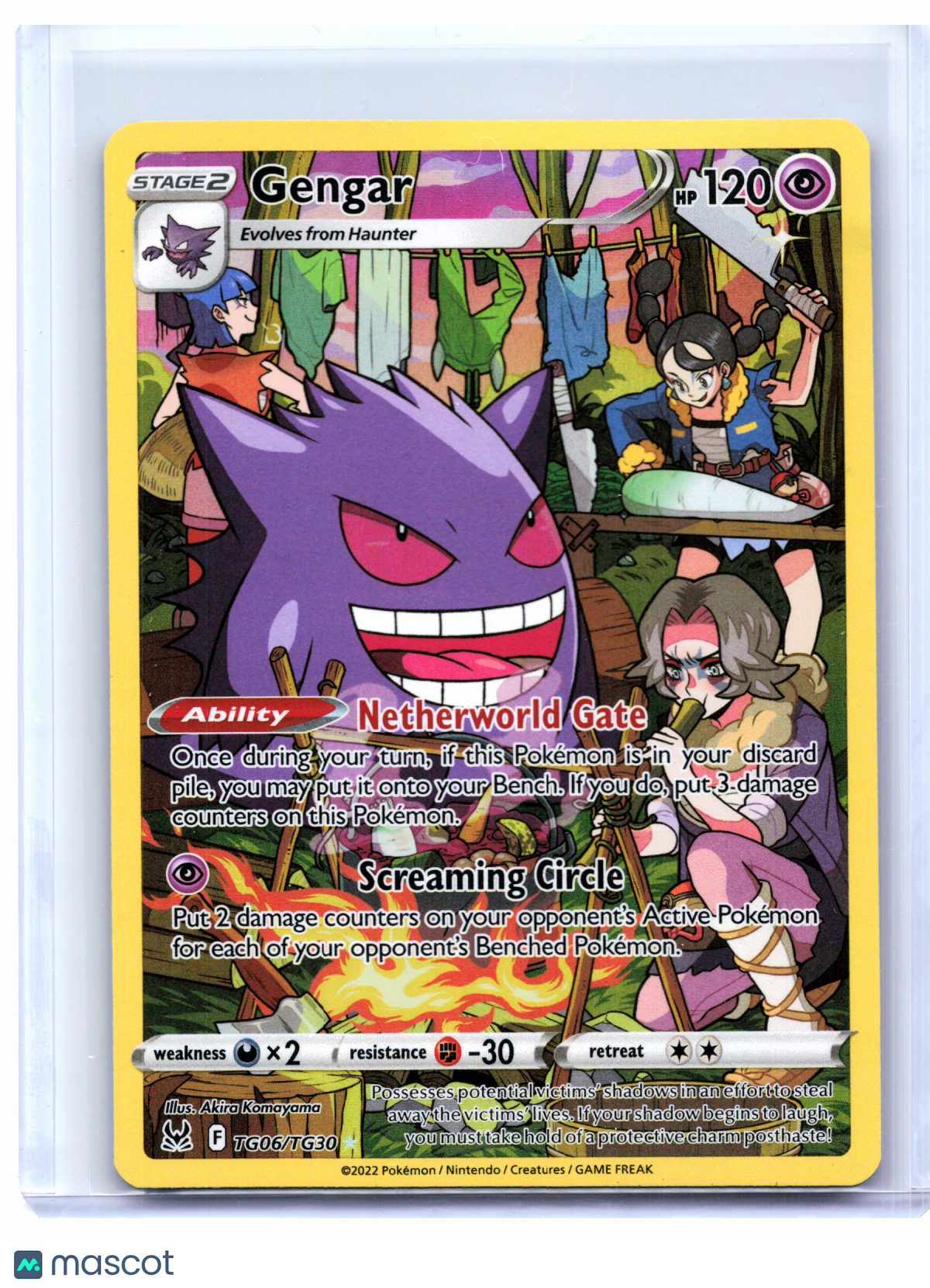 2022 Pokemon—Gengar #TG06/TG30 Lost Origin Trainer Gallery—Ultra Rare Holo [DMG]
