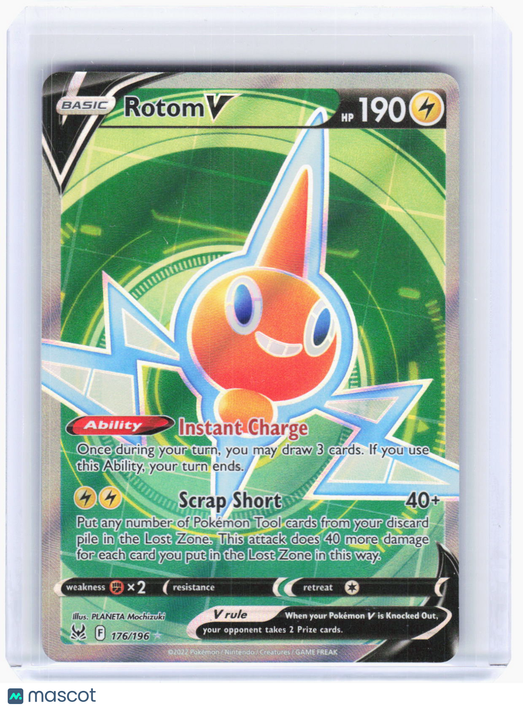 2022 Pokemon—Rotom V #176/196 Lost Origin—Ultra Rare Foil