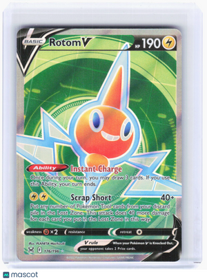 2022 Pokemon—Rotom V #176/196 Lost Origin—Ultra Rare Foil