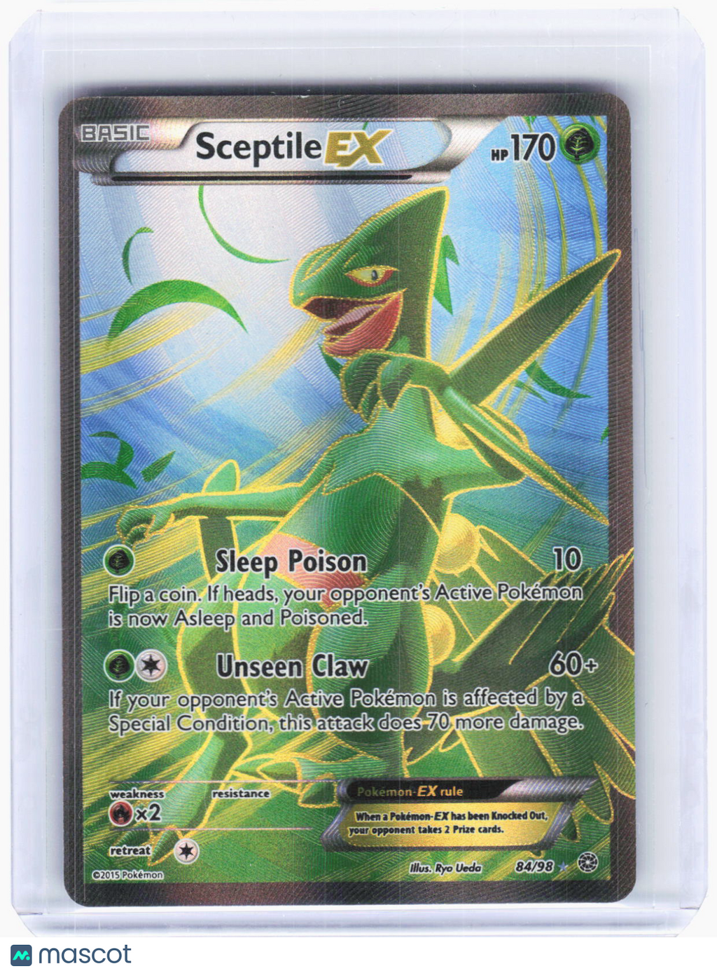 2015 Pokemon—Sceptile EX (Full Art) #84/98 Ancient Origins—Ultra Rare Foil (DMG)