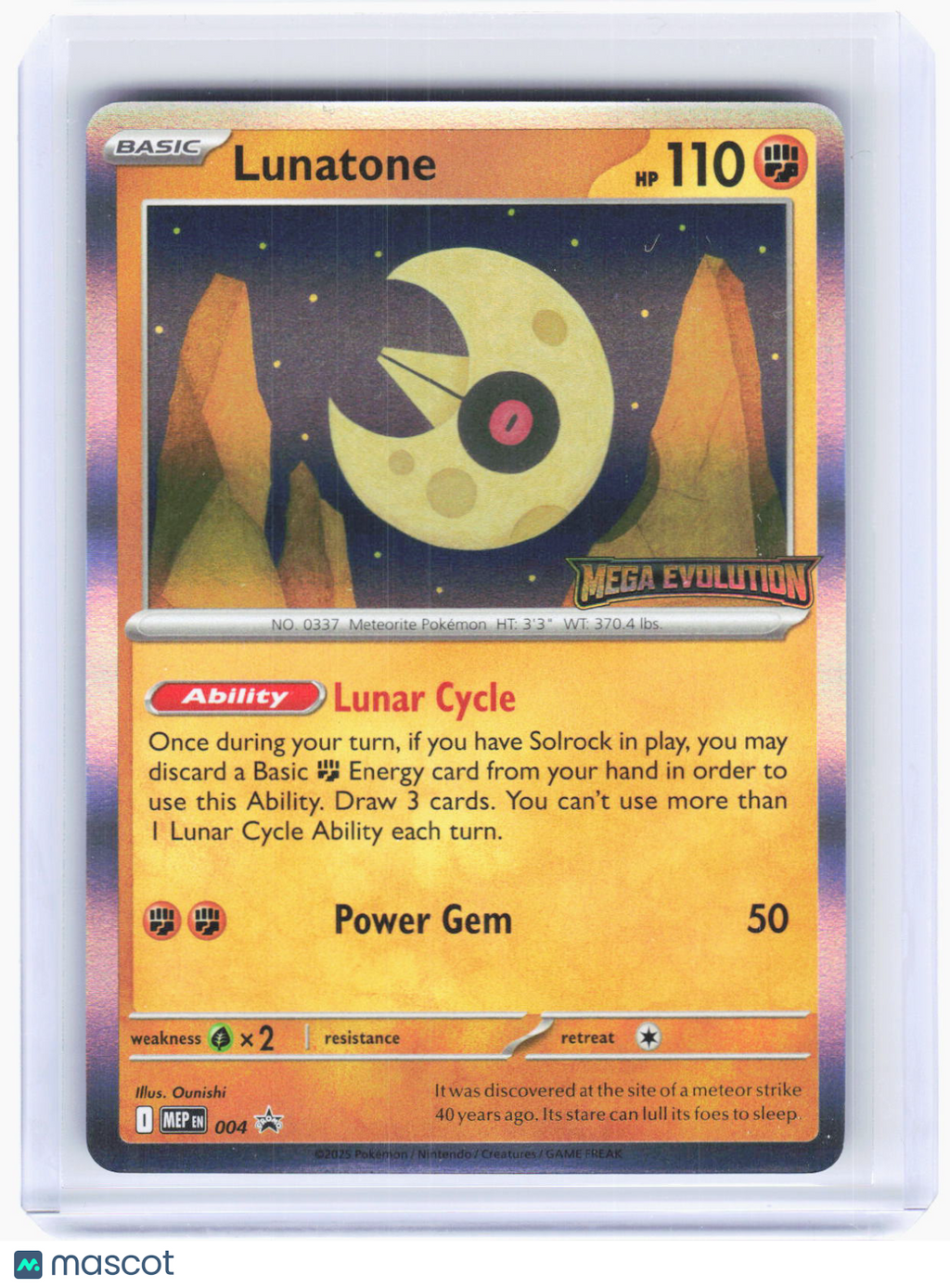 2025 Pokemon—Lunatone #MEP EN 004 Mega Evolution Promo—Black Star Promo Foil