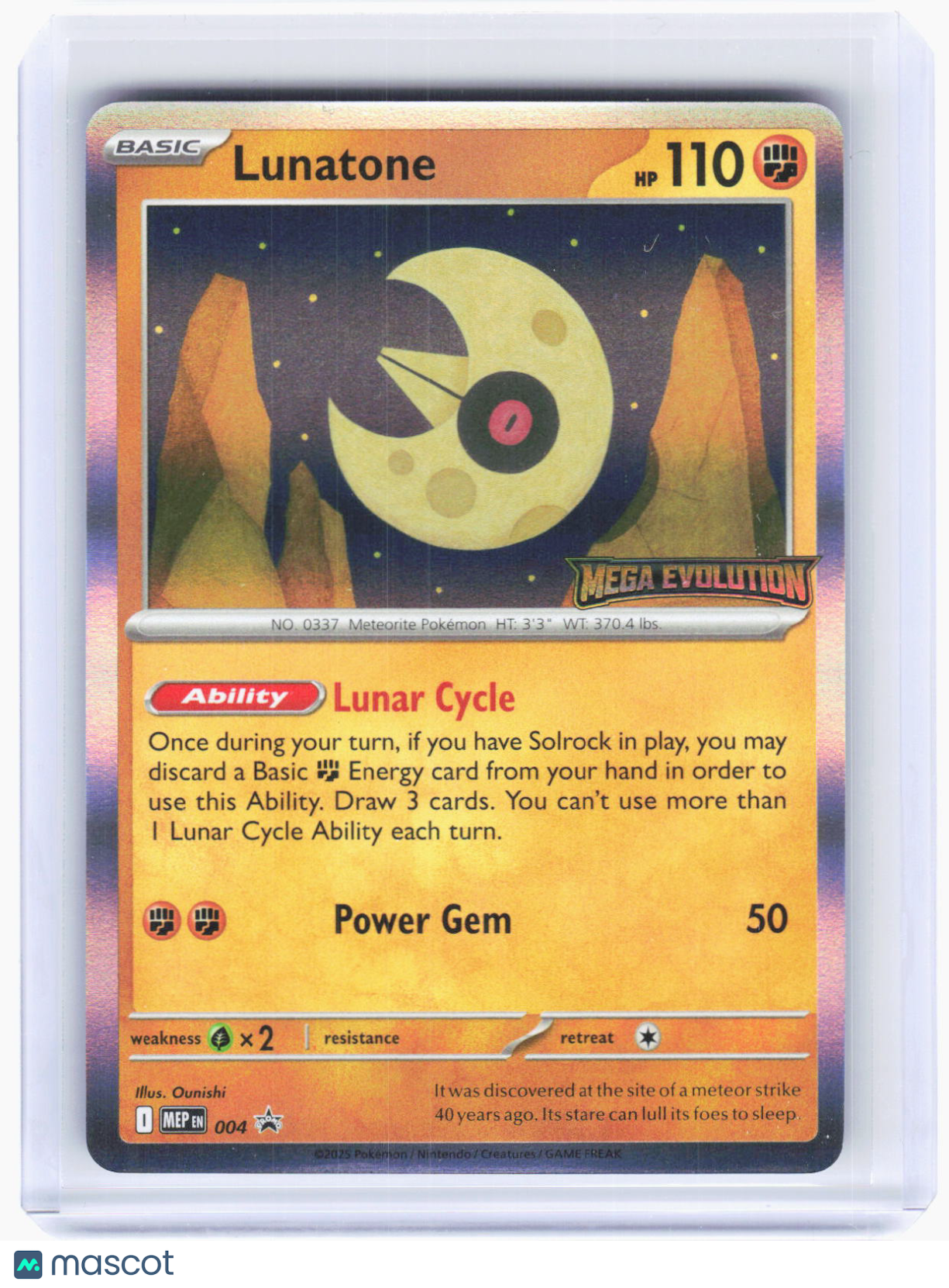 2025 Pokemon—Lunatone #MEP EN 004 Mega Evolution Promo—Black Star Promo Foil