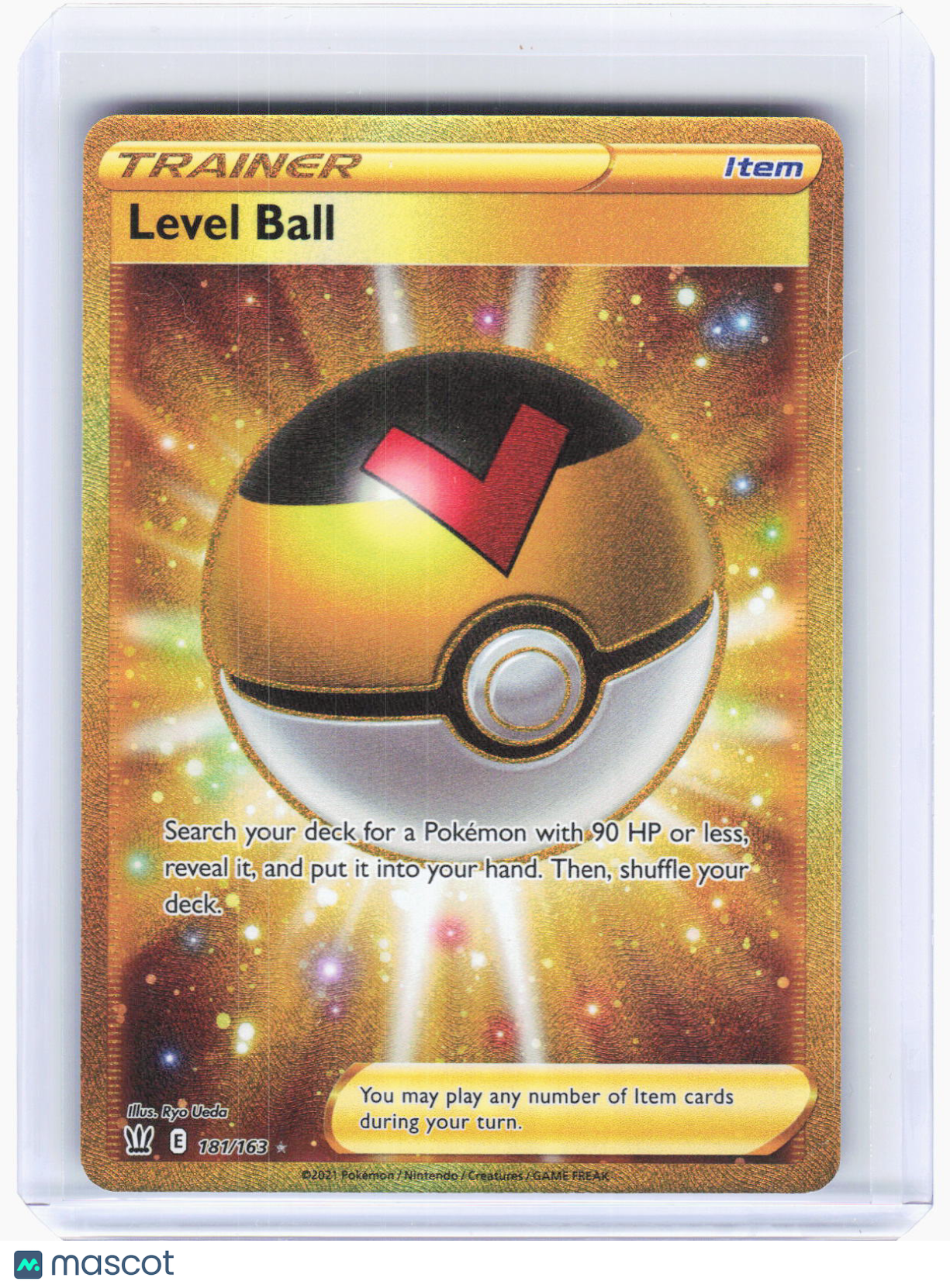 2021 Pokemon—Level Ball (Secret) #181/163 Battle Styles—Secret Rare Gold