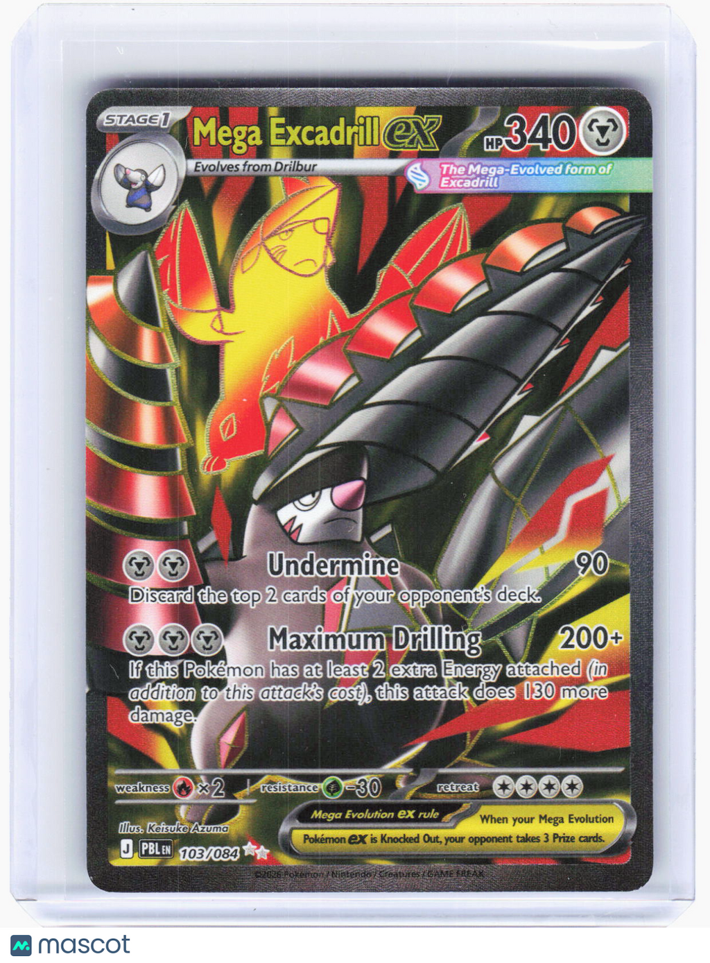 2026 Pokemon—Mega Excadrill ex #103/84 Pitch Black—Ultra Rare Foil