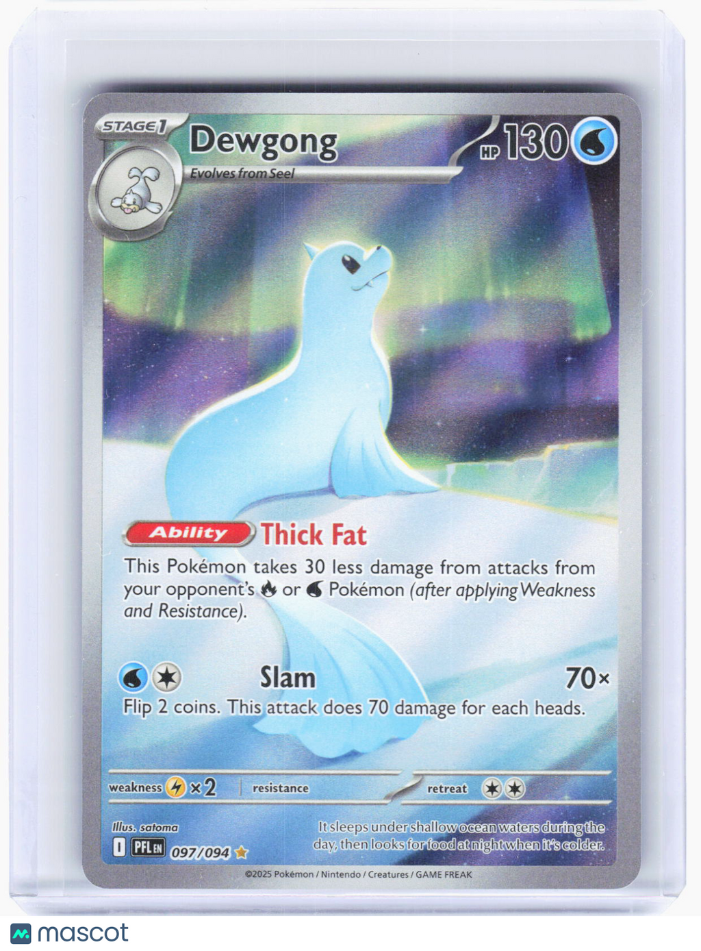 2025 Pokemon—Dewgong #97/94 Phantasmal Flames—Illustration Rare Foil