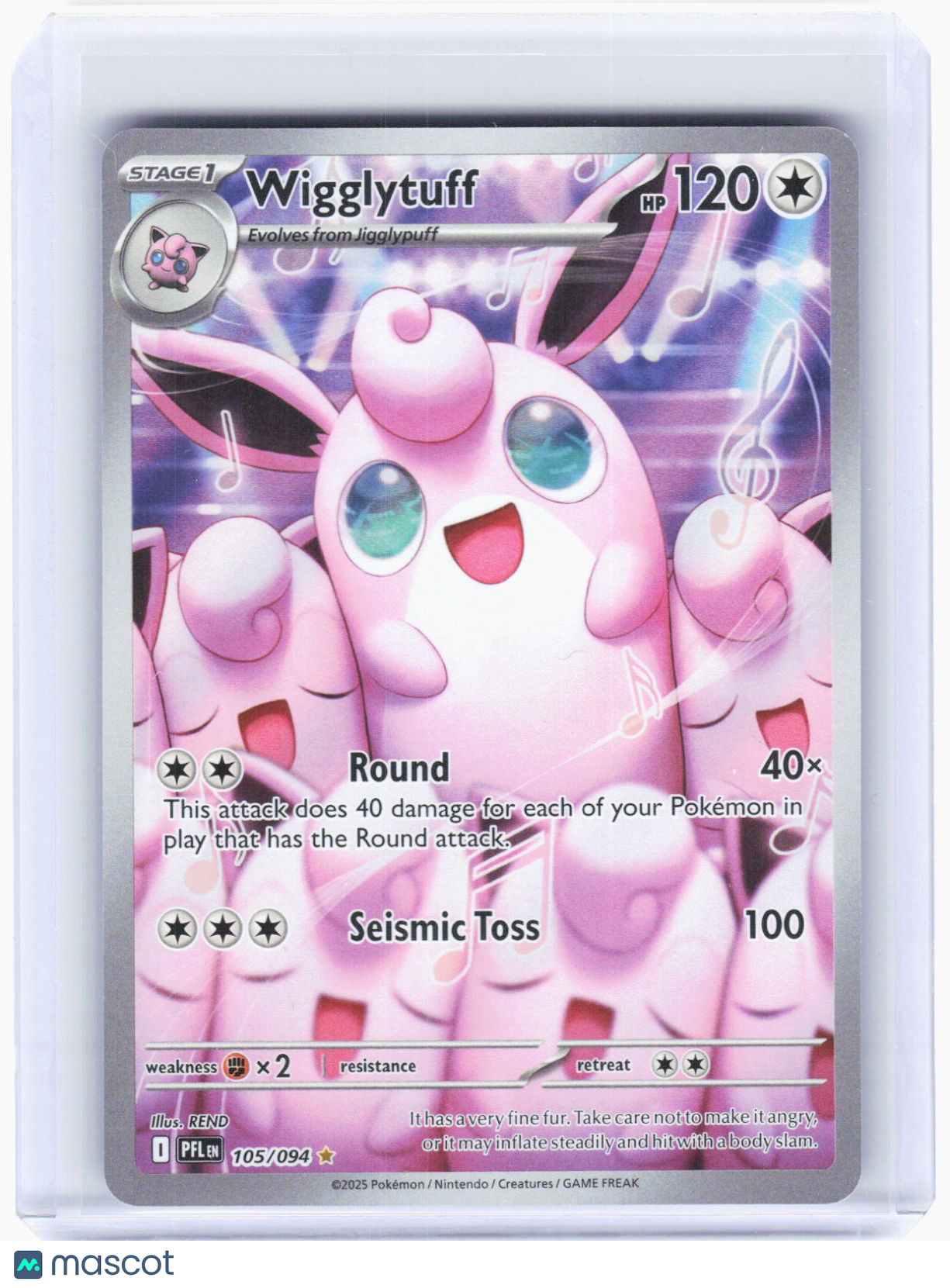 2025 Pokemon—Wigglytuff #105/94 Phantasmal Flames—Illustration Rare Foil