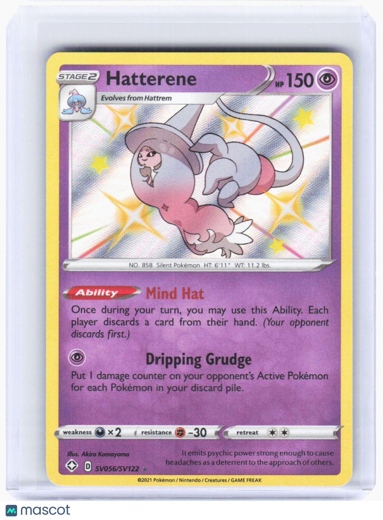 2021 Pokemon—Hatterene #SV056/SV122 Shining Fates: Shiny Vault—SHR Foil (LP)