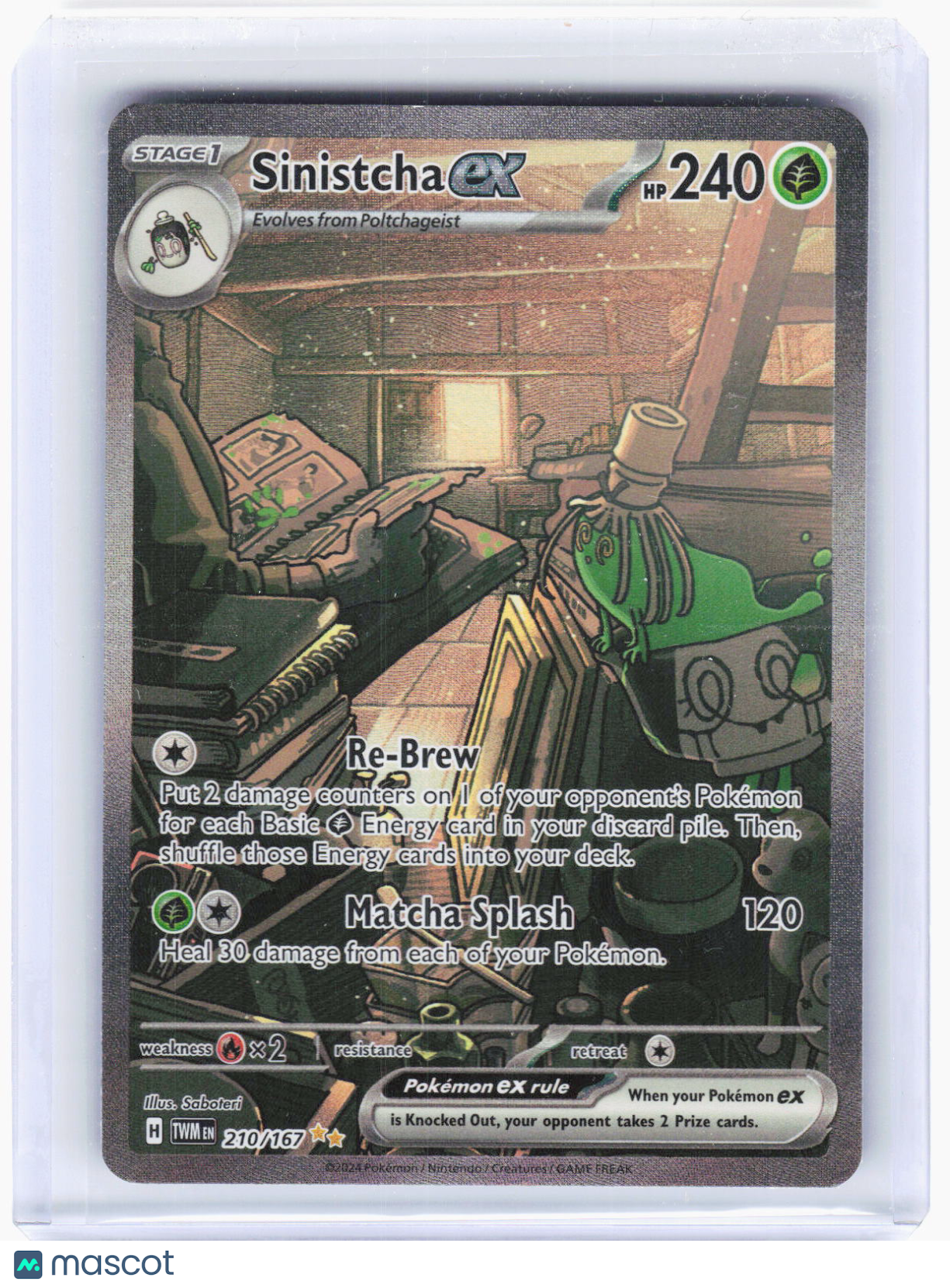 2024 Pokemon—Sinistcha ex #210/167 Twilight Masquerade—SIR Holo (MP)
