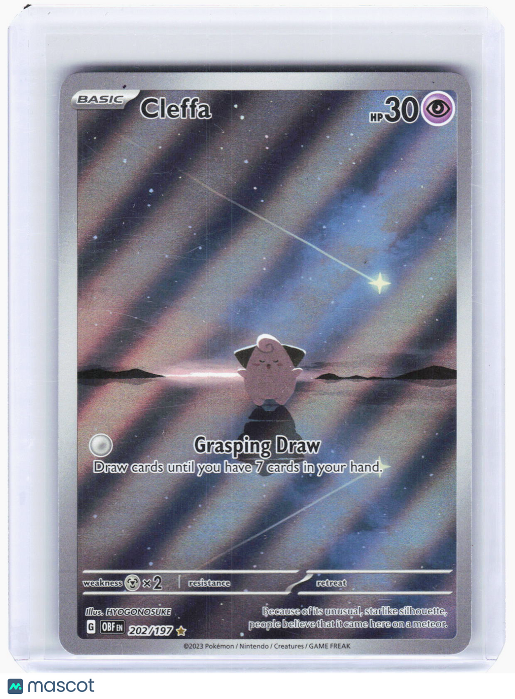 2023 Pokemon—Cleffa #202/197 Obsidian Flames—IR Foil (Lightly Played)