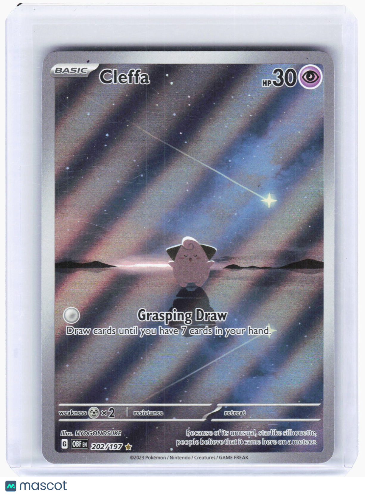2023 Pokemon—Cleffa #202/197 Obsidian Flames—IR Foil (Lightly Played)