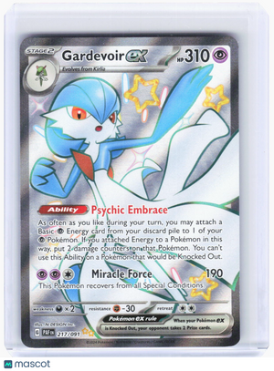 2024 Pokemon—Gardevoir ex #217/91 Paldean Fates—Shiny Ultra Rare Foil (LP)