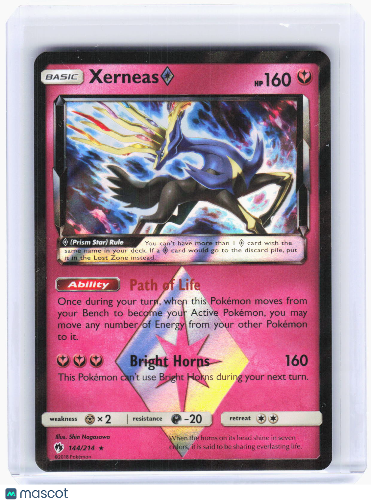 2018 Pokemon—Xerneas Prism Star #144/214 Lost Thunder—Prism Rare Foil (MP)