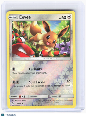 2019 Pokemon—Eevee #48/68 Hidden Fates—Holo Rare Reverse Holo (Lightly Played)
