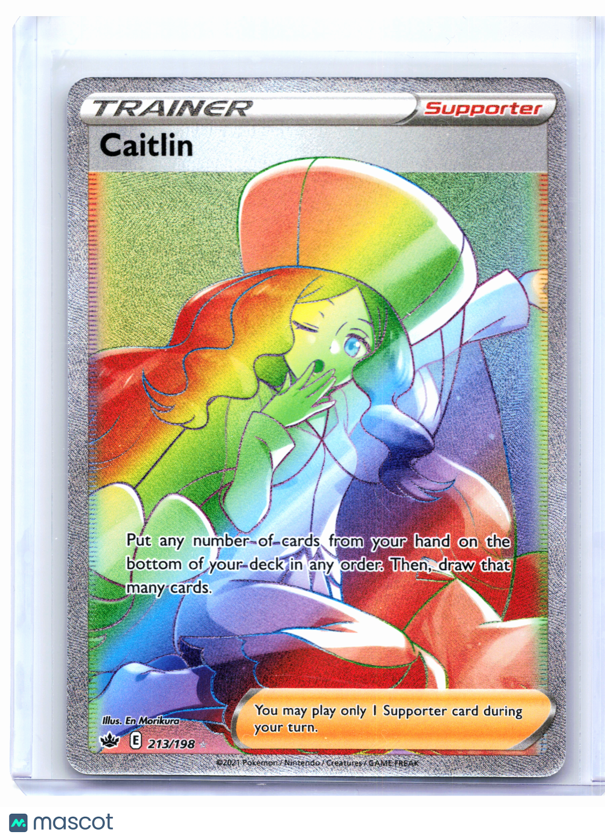 2021 Pokemon—Caitlin #213/198 Chilling Reign—Secret Rare Rainbow