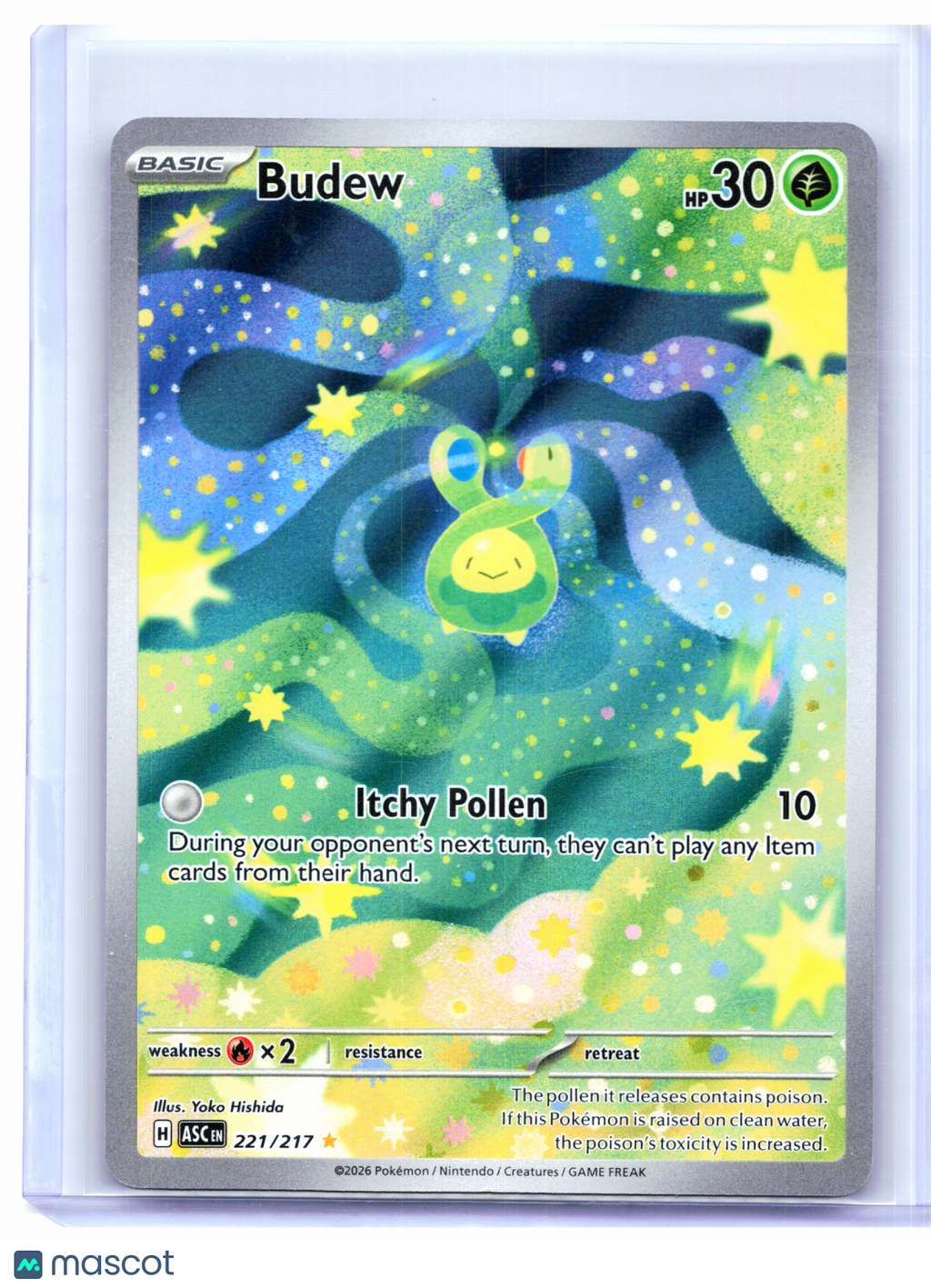 2026 Pokemon—Budew #221/217 Ascended Heroes—Illustration Rare Holo