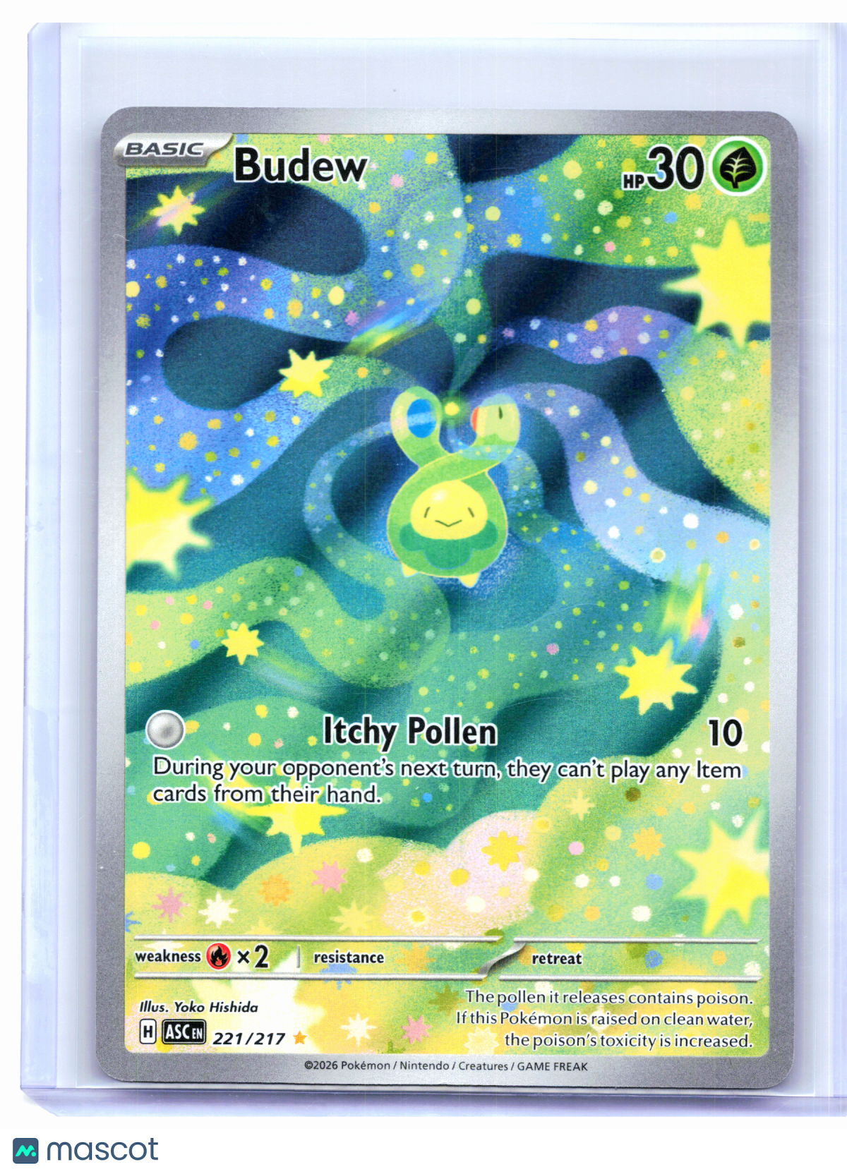 2026 Pokemon—Budew #221/217 Ascended Heroes—Illustration Rare Holo
