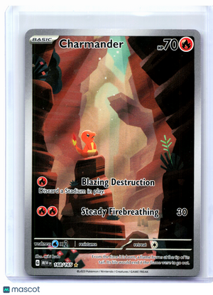 2023 Pokemon—Charmander #168/165 Scarlet & Violet 151—Illustration Rare Holo