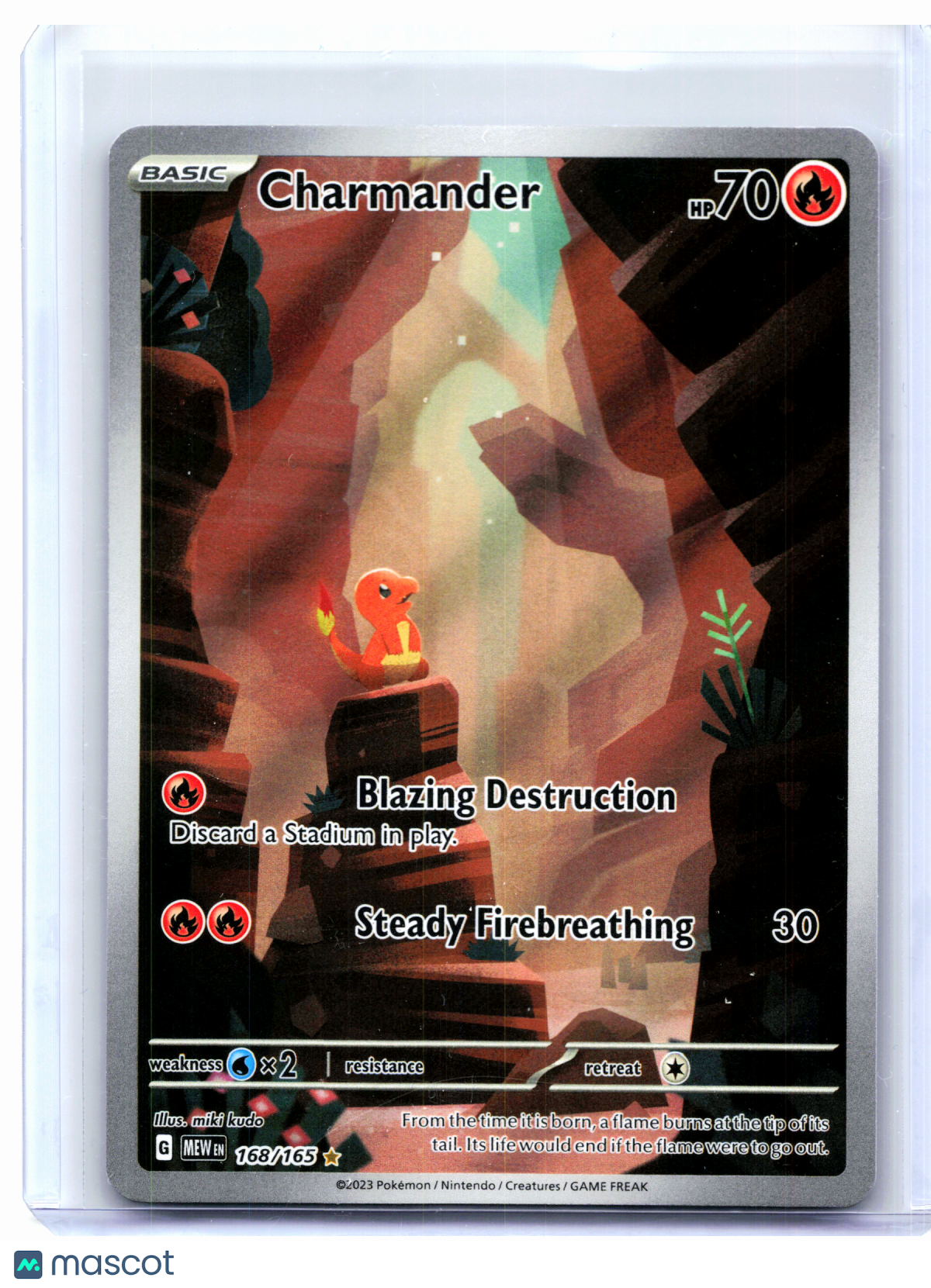 2023 Pokemon—Charmander #168/165 Scarlet & Violet 151—Illustration Rare Holo