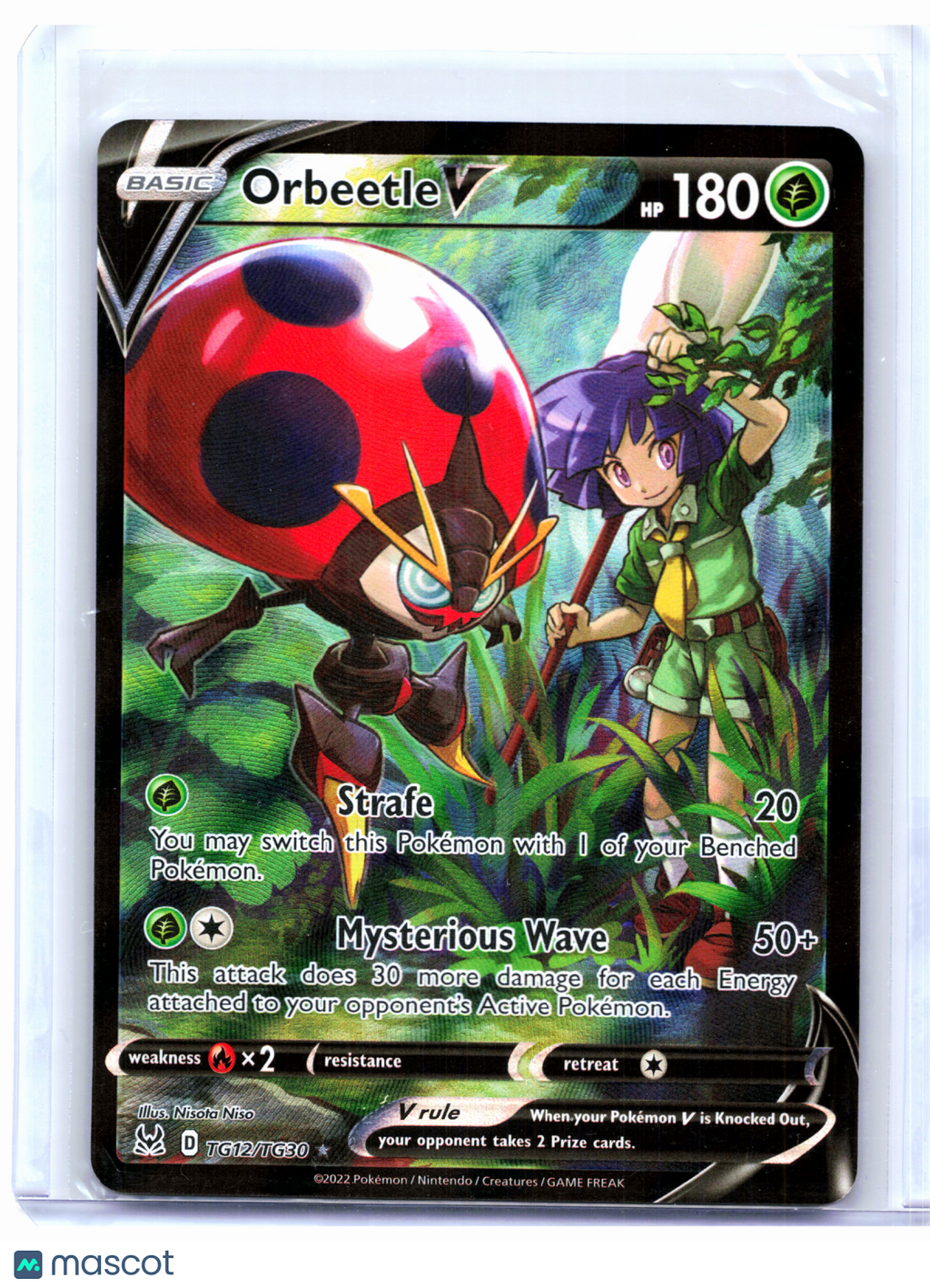 2022 Pokemon—Orbeetle V #TG12/TG30 Lost Origin Trainer Gallery—Ultra Rare Holo