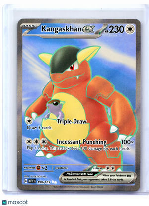 2023 Pokemon—Kangaskhan ex #190/165 Scarlet & Violet 151—Ultra Rare Holo