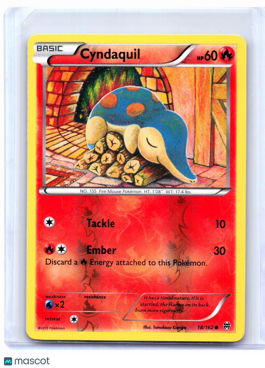2015 Pokemon—Cyndaquil #18/162 BREAKthrough—Common Reverse Holo