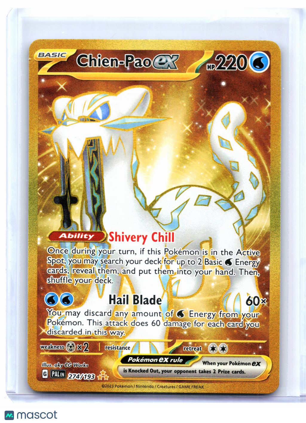 2023 Pokemon—Chien-Pao ex #274/193 Paldea Evolved—Hyper Rare Holo [LP]