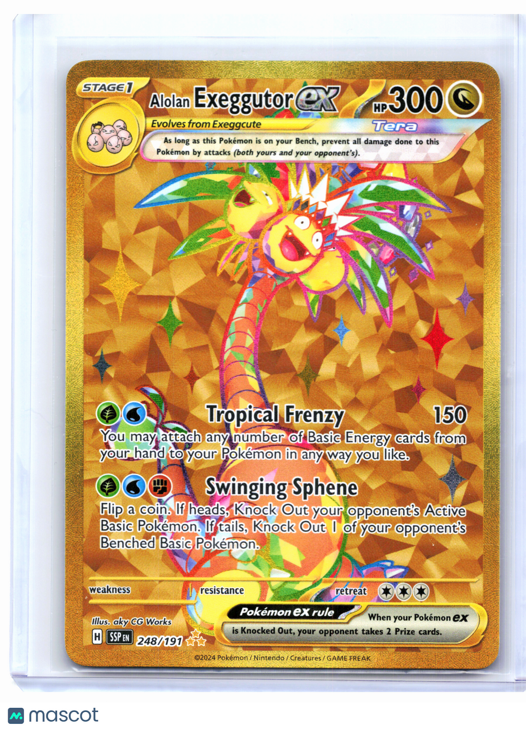 2024 Pokemon—Alolan Exeggutor ex #248/191 Surging Sparks—Hyper Rare Holo [LP]