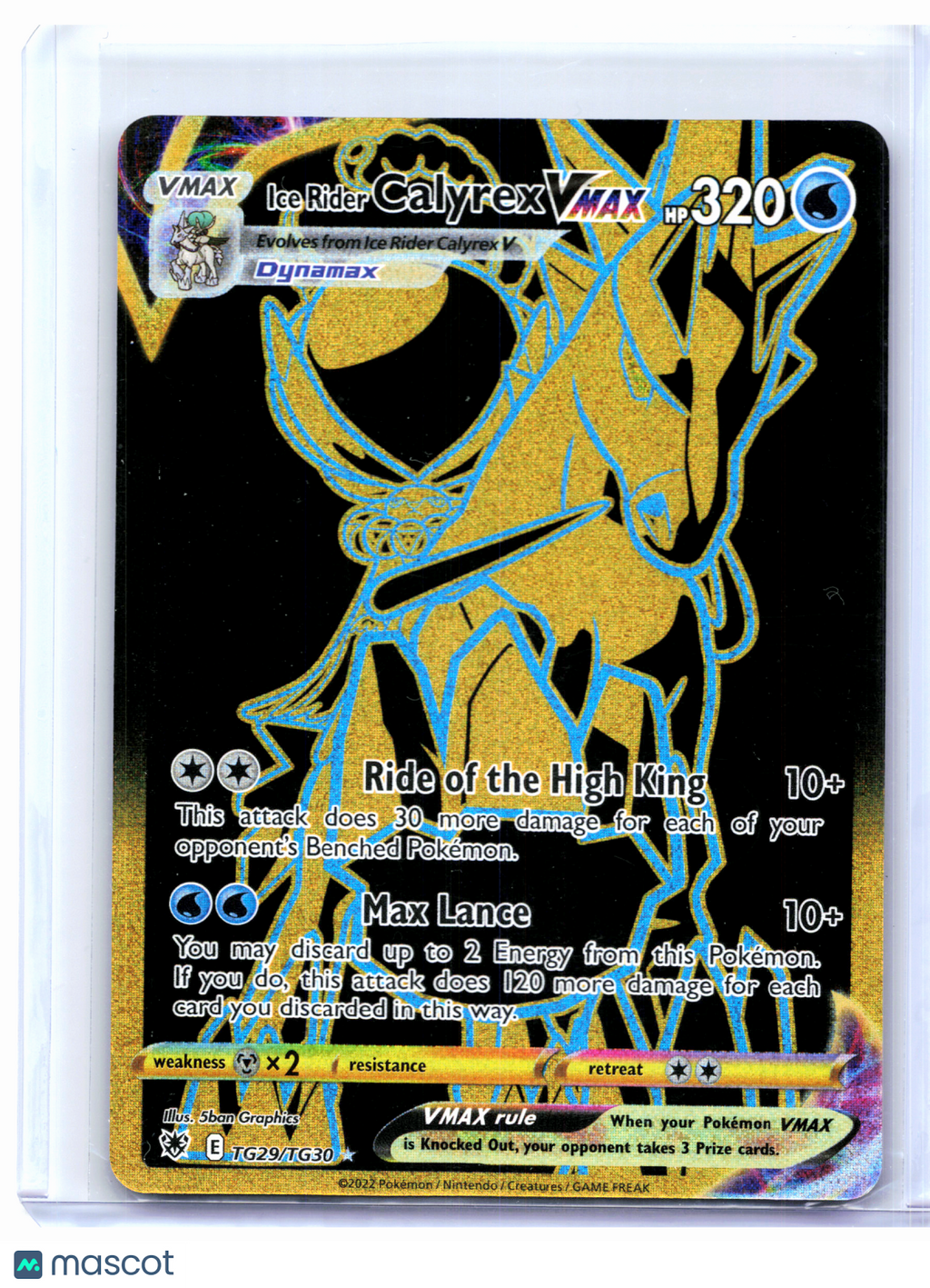 2022 Pokemon—Ice Rider Calyrex VMAX #TG29/TG30 SWSH10:TG—Secret Rare [LP]