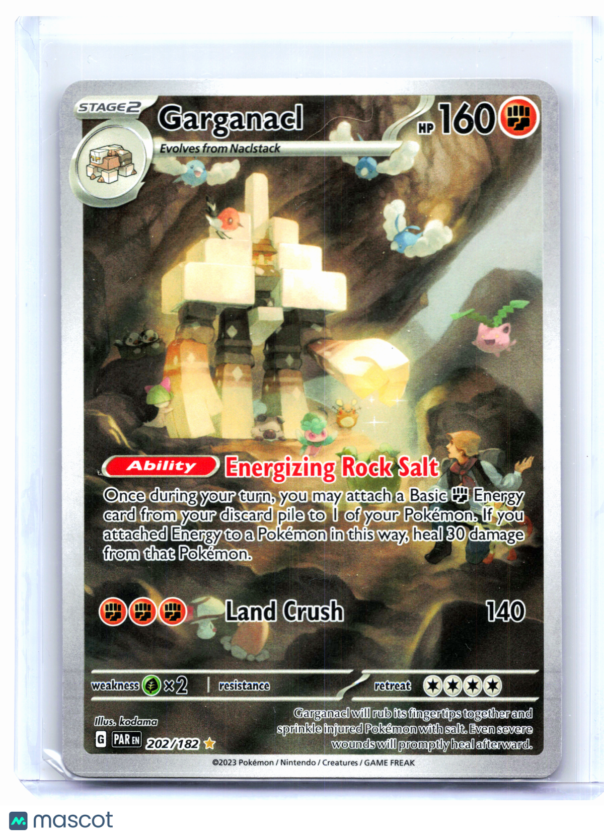 2023 Pokemon—Garganacl #202/182 Paradox Rift—Illustration Rare Holo [LP]