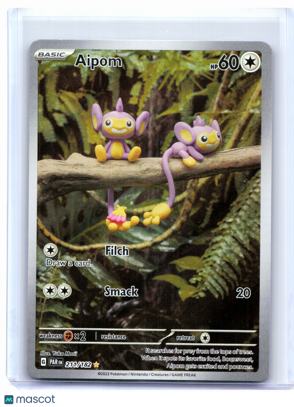 2023 Pokemon—Aipom #211/182 Paradox Rift—Illustration Rare Holo [Lightly Played]