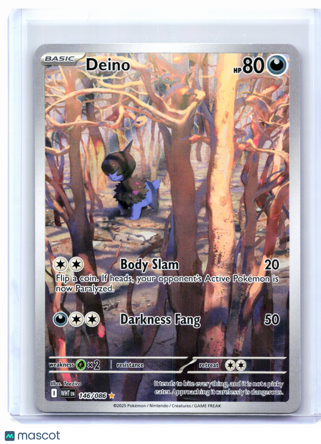 2025 Pokemon—Deino #146/086 White Flare—Illustration Rare Holo [Lightly Played]