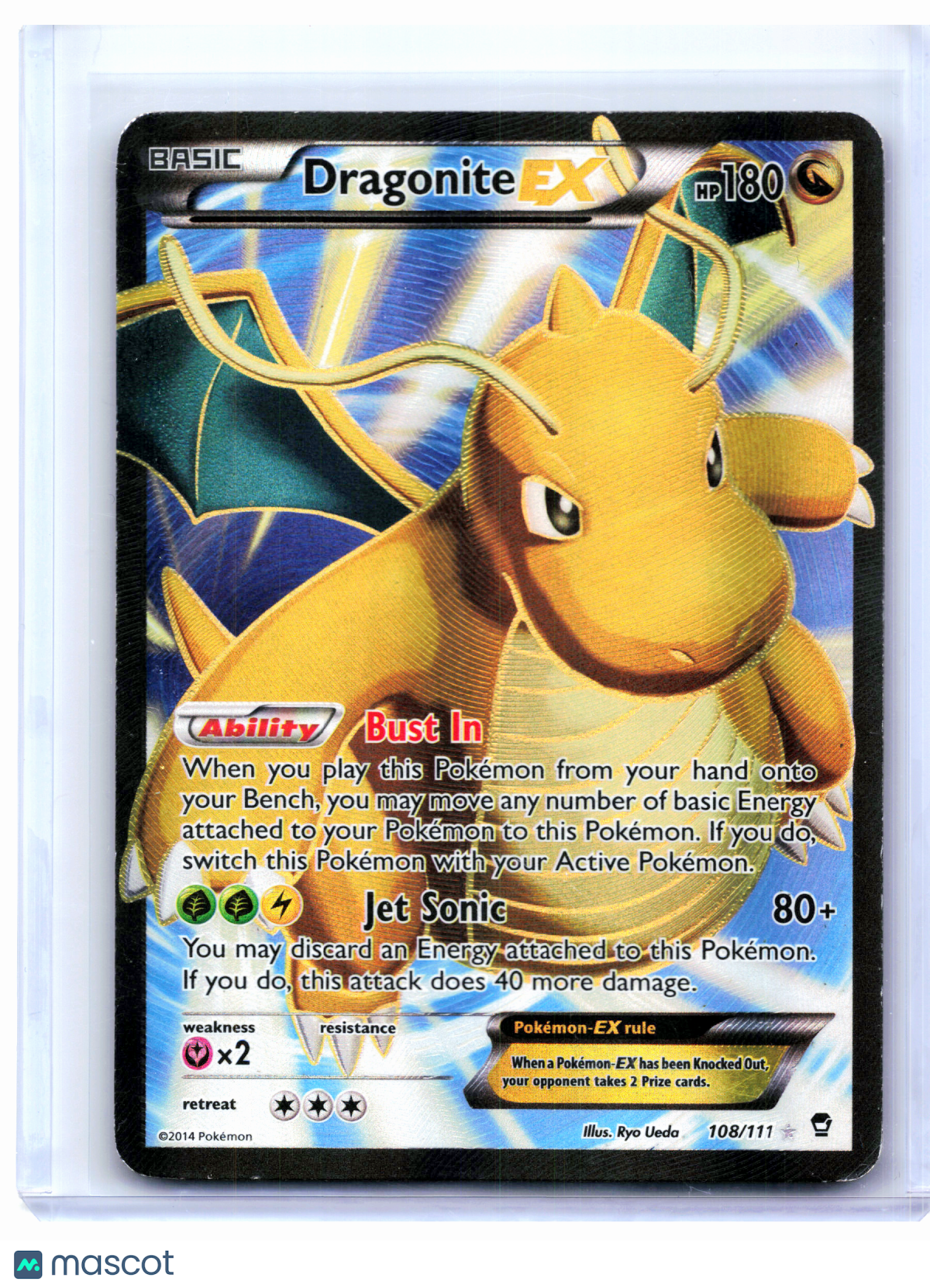 2014 Pokemon—Dragonite EX #108/111 Furious Fists—Ultra Rare Holo [HP]