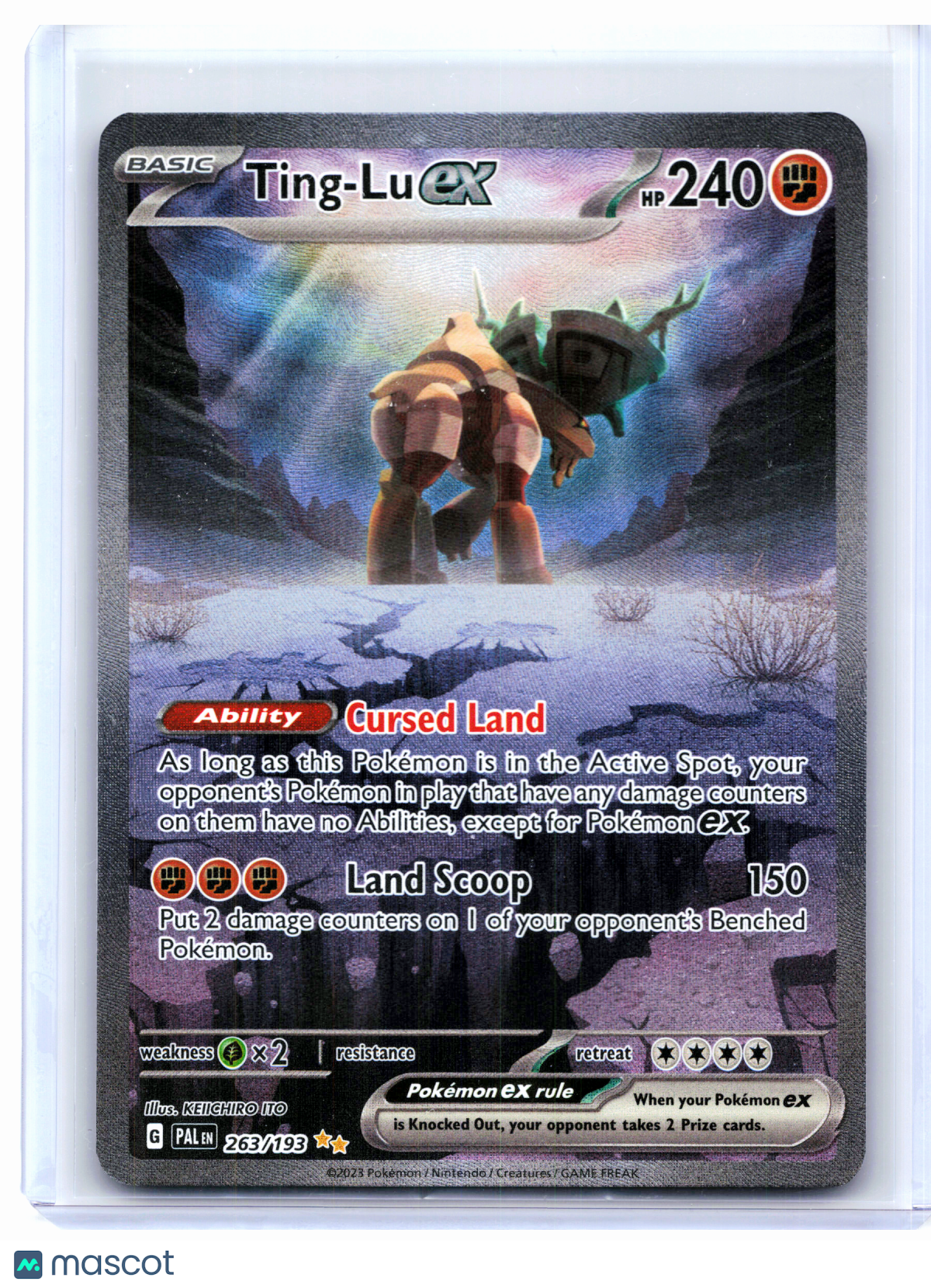 2023 Pokemon—Ting-Lu ex #263/193 Paldea Evolved—SIR Holo [Damaged]