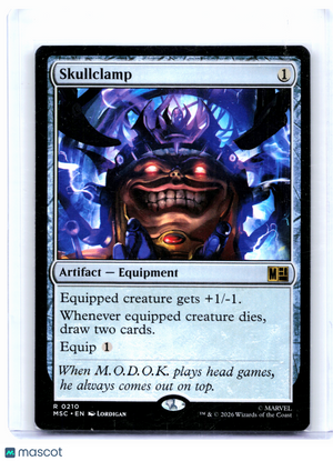 2026 Magic: TG—Skullclamp #0210 Marvel Super Heroes Commander—Rare Nonfoil