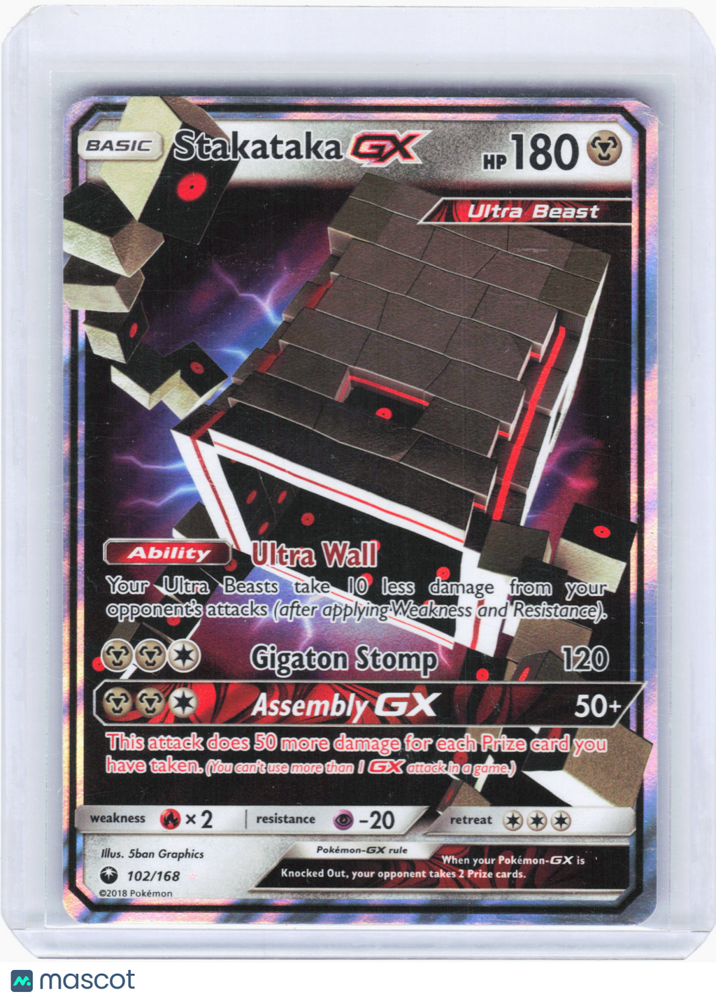 2018 Pokemon—Stakataka GX #102 Celestial Storm—Ultra Rare Holo [Lightly Played]