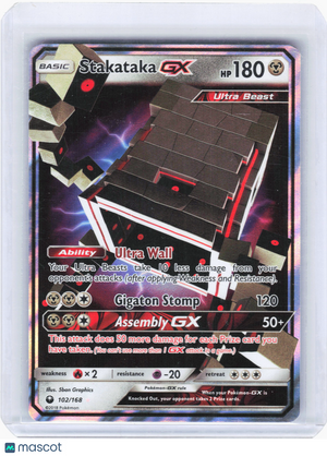 2018 Pokemon—Stakataka GX #102 Celestial Storm—Ultra Rare Holo [Lightly Played]
