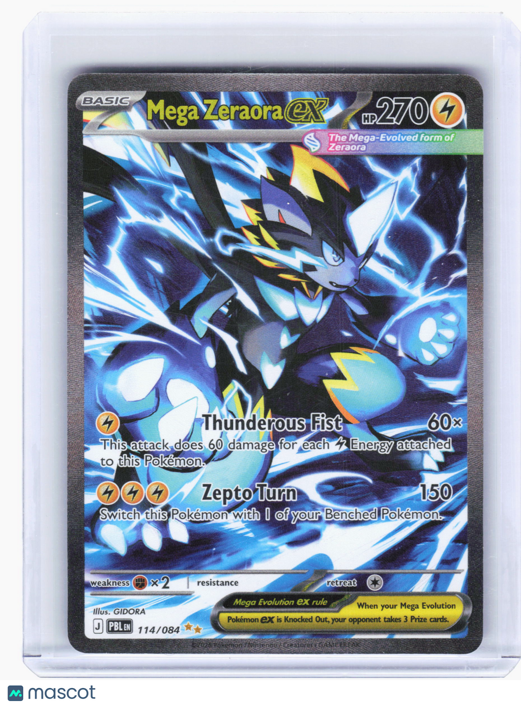 2026 Pokemon—Mega Zeraora ex #114 Pitch Black—SIR Holo [LP]