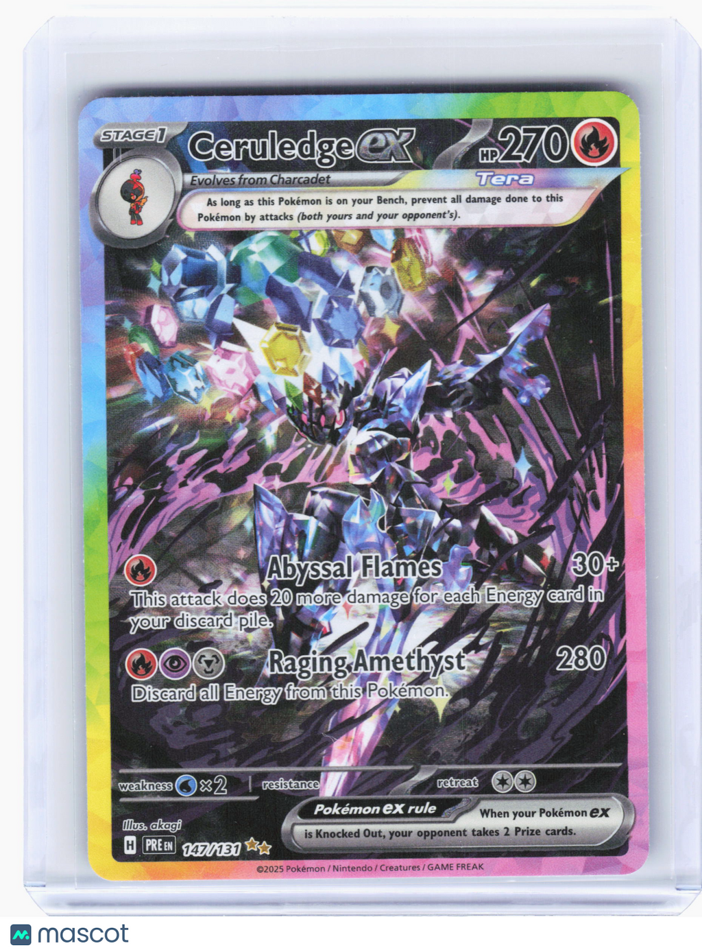 2025 Pokemon—Ceruledge ex #147 Prismatic Evolutions—SIR Holo [LP]